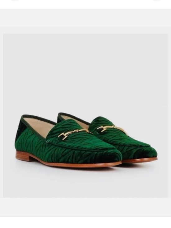 Sam Edelman Shoes - NWT Sam Edelman Lior Emerald Green Velvet Horsebit Loafer Shoe Flats Luxury 6.5